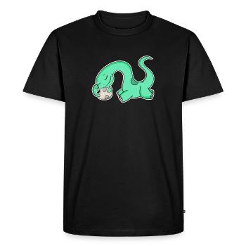 Dino avec Bébé Dino - Dinosaure - T-shirt Premium bio Homme - noir - Devant - Nico (187cm)