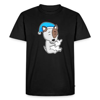Bull Terrier Sleeping Fatigue Chien Race de chien - T-shirt Premium bio Homme - noir - Devant - Nico (187cm)