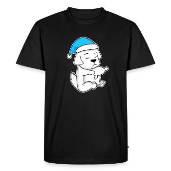 Chien de montagne des Pyrénées Sleeping Fatigue Dog - T-shirt Premium bio Homme - noir - Devant - Nico (187cm)