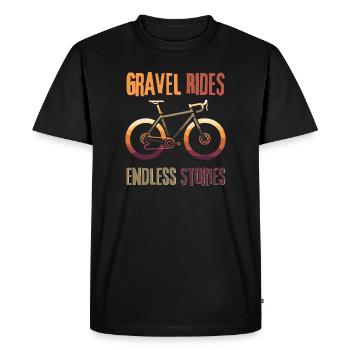 Gravel Bike Rides Endless Stories Tee - T-shirt Premium bio Homme - noir - Devant - Nico (187cm)