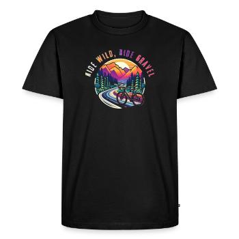 Aventure en vélo de gravier Wild Ride - T-shirt Premium bio Homme - noir - Devant - Nico (187cm)