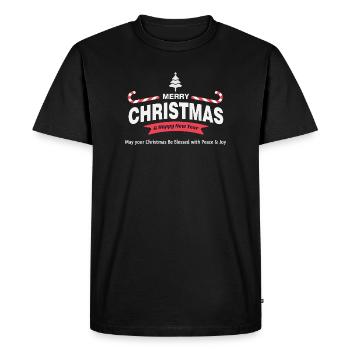 Joyeux Noël - T-shirt Premium bio Homme - noir - Devant - Nico (187cm)