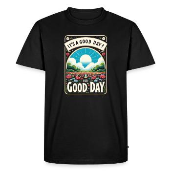 It's a Good Day for a Good Day - Blumen Edition - Men's Premium Organic T-Shirt - black - Front - Nico (187cm)