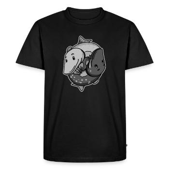 Poisson brochet Yin Yang - T-shirt Premium bio Homme - noir - Devant - Nico (187cm)