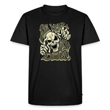 We will all die, scary, horror art, skull creepy - Men's Premium Organic T-Shirt - black - Front - Nico (187cm)
