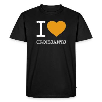 J’ADORE LES CROISSANTS - T-shirt Premium bio Homme - noir - Devant - Nico (187cm)