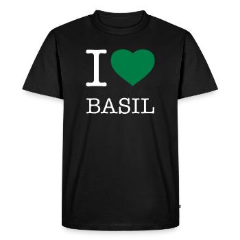 J’AIME LE BASILIC Basilikum - T-shirt Premium bio Homme - noir - Devant - Nico (187cm)