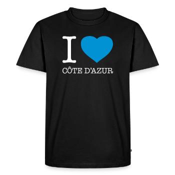 I LOVE COTE DAZUR - Men's Premium Organic T-Shirt - black - Front - Nico (187cm)