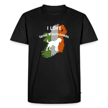 Aperçu du lévrier irlandais avec motivation du drapeau - T-shirt Premium bio Homme - noir - Devant - Nico (187cm)