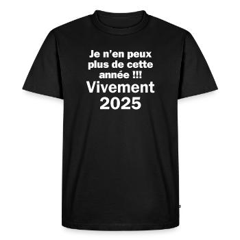 bonne année, année 2024, 2024 - T-shirt Premium bio Homme - noir - Devant - Nico (187cm)