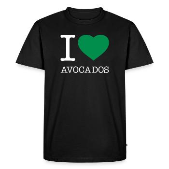 I LOVE AVOCADOS Avokados - Men's Premium Organic T-Shirt - black - Front - Nico (187cm)