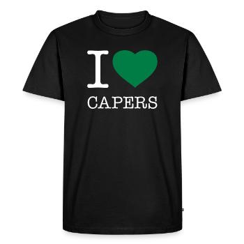 I LOVE CAPERS Kapern - Men's Premium Organic T-Shirt - black - Front - Nico (187cm)