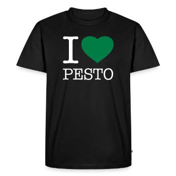 I LOVE PESTO - Men's Premium Organic T-Shirt - black - Front - Nico (187cm)