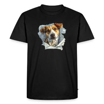 Chien Chiens Tête de chien Amoureux des chiens Propriétaires de chiens - T-shirt Premium bio Homme - noir - Devant - Nico (187cm)
