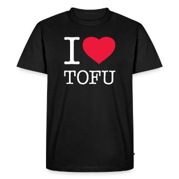 J’ADORE LE TOFU - T-shirt Premium bio Homme - noir - Devant - Nico (187cm)