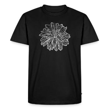 Flower, White, White Flower - Men's Premium Organic T-Shirt - black - Front - Nico (187cm)