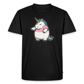 Licorne drôle - T-shirt Premium bio Homme - noir - Devant - Nico (187cm)