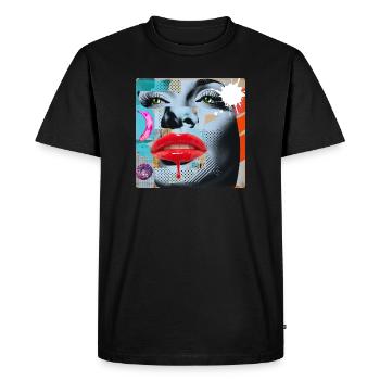 Colorful Collage Pop Art - Men's Premium Organic T-Shirt - black - Front - Nico (187cm)