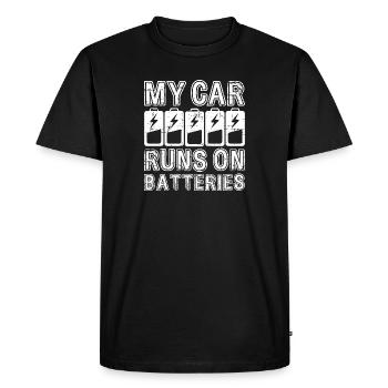 Ma voiture fonctionne sur batteries eCar Voiture électrique - T-shirt Premium bio Homme - noir - Devant - Nico (187cm)
