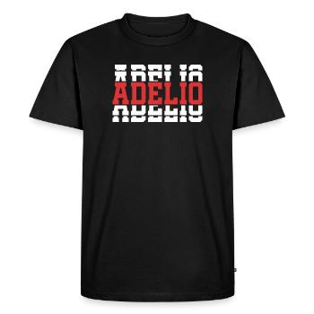 t-shirt Adelio t-shirt idée cadeau texte empilé - T-shirt Premium bio Homme - noir - Devant - Nico (187cm)