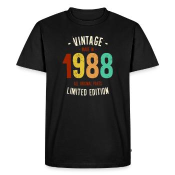 Millésime 1988 Edition Limitée - T-shirt Premium bio Homme - noir - Devant - Nico (187cm)