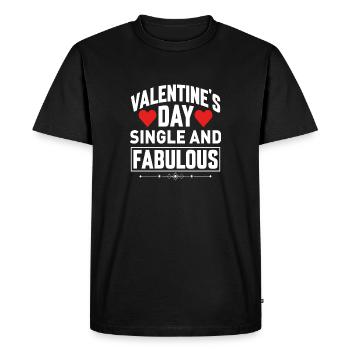 La Saint-Valentin célibataire et fabuleuse - T-shirt Premium bio Homme - noir - Devant - Nico (187cm)