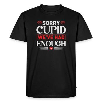 Désolé Cupidon, nous en avions assez de citation T-shirt - T-shirt Premium bio Homme - noir - Devant - Nico (187cm)