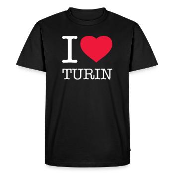J’AIME TURIN - T-shirt Premium bio Homme - noir - Devant - Nico (187cm)