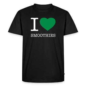 I LOVE SMOOTHIES - Men's Premium Organic T-Shirt - black - Front - Nico (187cm)