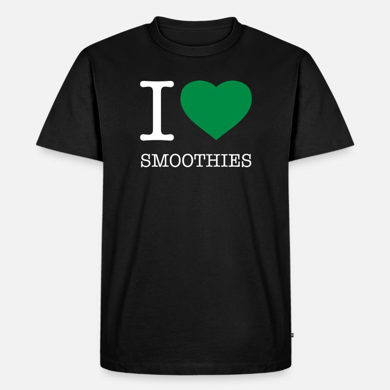 I LOVE SMOOTHIES - Männer Premium Bio T-Shirt - Schwarz