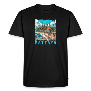 Design de plage de Pattaya en Thaïlande - T-shirt Premium bio Homme - noir - Devant - Nico (187cm)