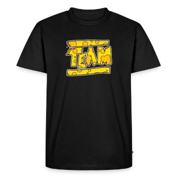 Team Cheese Team Crew - Men's Premium Organic T-Shirt - black - Front - Nico (187cm)