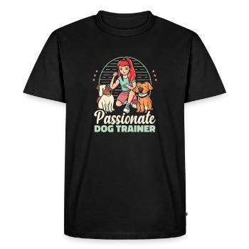 Dresseur de chiens passionné Hunde Trainerin - T-shirt Premium bio Homme - noir - Devant - Nico (187cm)