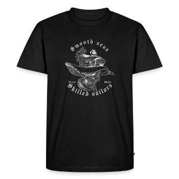 Mer lisse marin qualifié voile nautique citation - T-shirt Premium bio Homme - noir - Devant - Nico (187cm)