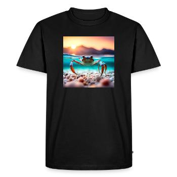 Crabe sous l'eau - T-shirt Premium bio Homme - noir - Devant - Nico (187cm)