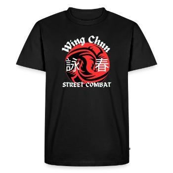 T-shirt de combat de rue Wing Chun - T-shirt Premium bio Homme - noir - Devant - Nico (187cm)