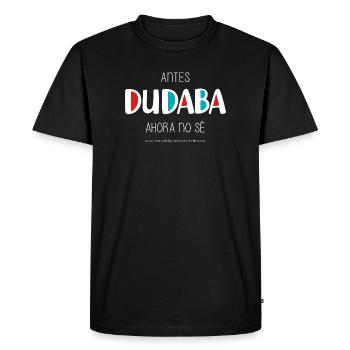J’avais l’habitude de douter (sombre) - T-shirt Premium bio Homme - noir - Devant - Nico (187cm)