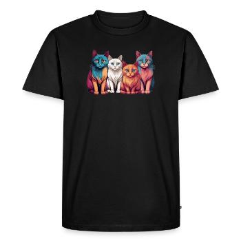 Gang de chats - T-shirt Premium bio Homme - noir - Devant - Nico (187cm)