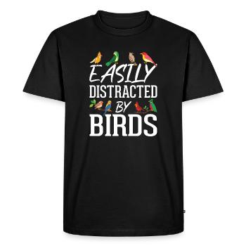 Easily Distracted by Birds - Men's Premium Organic T-Shirt - black - Front - Nico (187cm)