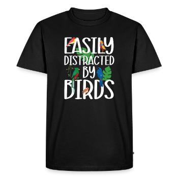 Easily Distracted by Birds - Men's Premium Organic T-Shirt - black - Front - Nico (187cm)