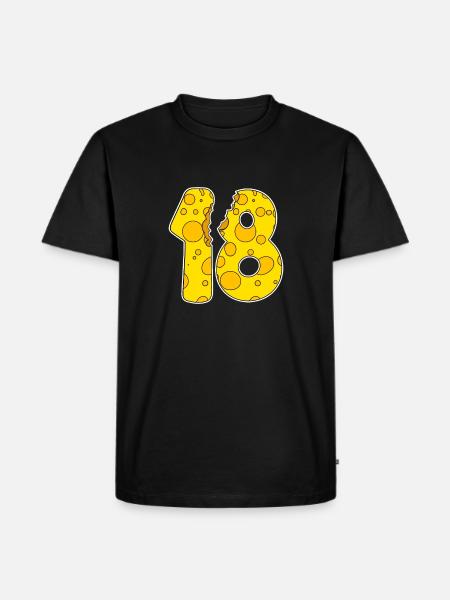18 Year Old Funny Cheese - Men's Premium Organic T-Shirt - black