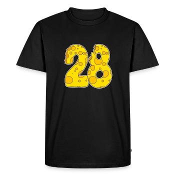 28 years old Lustig Käse - Men's Premium Organic T-Shirt - black - Front - Nico (187cm)