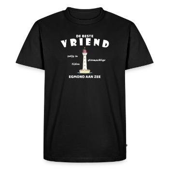 Egmond aan zee Meilleur Ami, Petite Amie, Phare - T-shirt Premium bio Homme - noir - Devant - Nico (187cm)