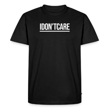 Je m’en fous Déclaration indifférente - T-shirt Premium bio Homme - noir - Devant - Nico (187cm)
