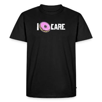 I Don't Care Donut Funny Statement Attitude - Men's Premium Organic T-Shirt - black - Front - Nico (187cm)
