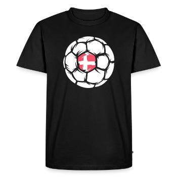 Team Handball Denmark EC Ball Handball Logo - Men's Premium Organic T-Shirt - black - Front - Nico (187cm)