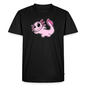 Motif Axolotl Rose - T-shirt Premium bio Homme - noir - Devant - Nico (187cm)