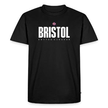 Bristol UK Bloc Mot-symbole - T-shirt Premium bio Homme - noir - Devant - Nico (187cm)