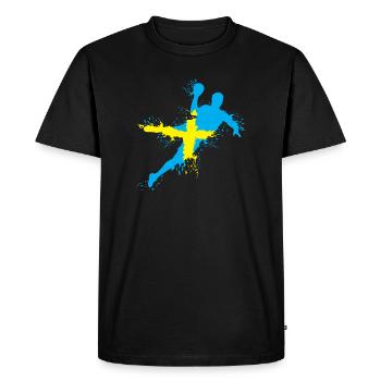 Handball Team Sweden Throw Explosion EC Logo icon - Men's Premium Organic T-Shirt - black - Front - Nico (187cm)