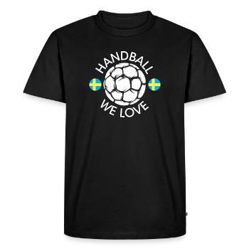 nous aimons le handball suède Équipe Handballeur EM icône - T-shirt Premium bio Homme - noir - Devant - Nico (187cm)